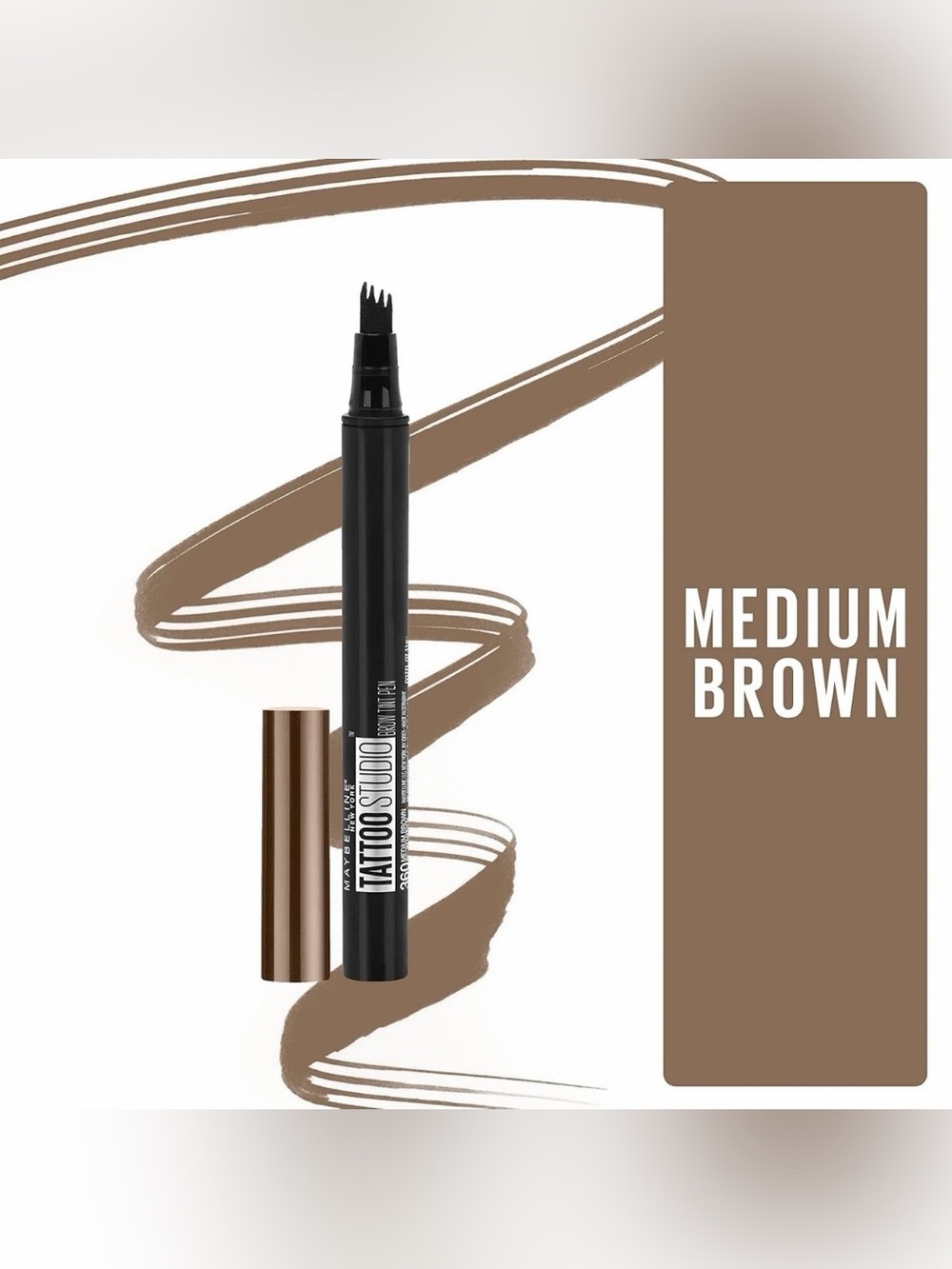 Maybelline Tattoo Studio Brow Tint Pen 360 Medium Brown - New / Sealed